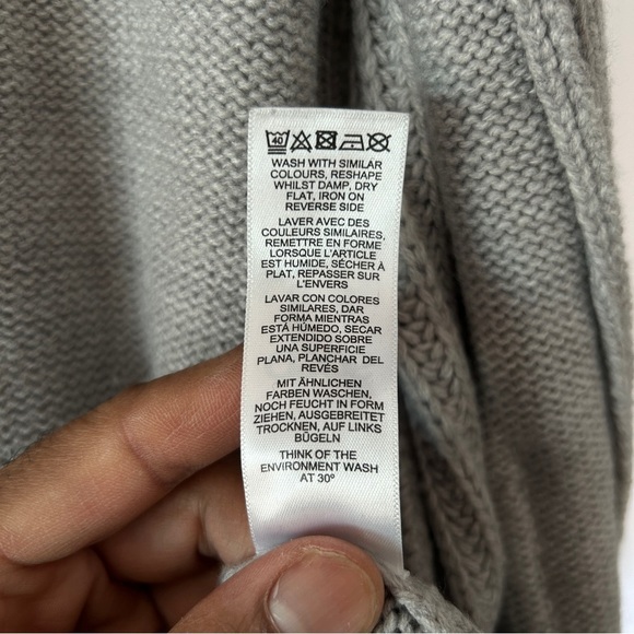 ASOS Women’s Shawl Collar Fisherman Rib Knit Cardigan Sweater Size 4 - Picture 7 of 8